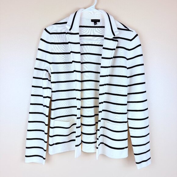 Talbots Striped Sweater Cotton Blazer Knit Jacket | Size S - Picture 2 of 8